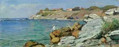 Antignano by Giorgio Luxardo, 1961, oil on compensato, offered Feb 2016