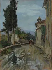 Strada con carro by Giuseppe Comparini, offered Feb 2016
