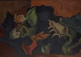 Ennio Steidler, Natura morta con conchiglie, 1948, oil on cardboard