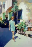 Carlantonio Longi, Ragazza per strada, oil on canvas