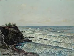 Marina by Gino Romiti, oil on faesite, offered Feb 2016
