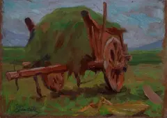 Il carro del fieno (fronte); Il pozzo (retro) by Giuseppe Santelli, offered Feb 2016