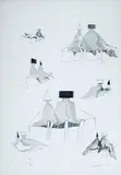 Lynn Chadwick, Figure sedute (studi), 1973, Fiirma e data in basso a destra