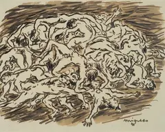Corpi by Giuseppe Migneco, 1941, offered Dec 2015