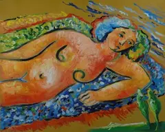 Sulla riva by Mimmo Germana, 1989, offered Dec 2015