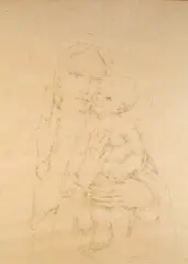 Madonna con Bambino by Alberto Rosati, In basso a destra dichiarazione di autenticità della figlia., offered Oct 2015