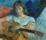 Ragazza con chitarra by Paulo Ghiglia, 1980, offered Jul 2015