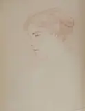 Fillide Levasti, Profilo di ragazza, sanguigna on paper