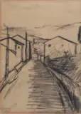 Ottone Rosai, Strada con case, 1932
