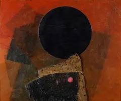 Roberto Crippa, Sole nero, 1969, Sul verso: firma