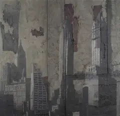 New York by Luca Pignatelli, 2009, acrylic on telone di copertura di vagone ferroviario, offered Jul 2015