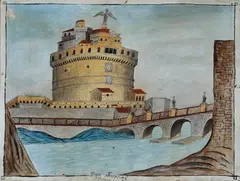 Castel Sant?Angelo a Roma by Gino Severini, 1897, In basso al centro: 'Gino Severini/Cortona'. Coll.D. Pascucci, offered Jul 2015