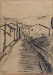 Strada con case by Ottone Rosai, 1932, offered Jul 2015