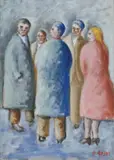 Ottone Rosai, Conversazione (Donna in rosa), 1956