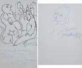 Conversazione e Ritratto by Mino Maccari, 1988, Due opere firmate e datate., offered Jul 2015