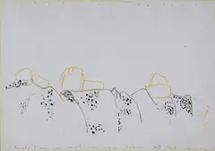 Zoran Mušič, Colline, 1968, Dedica firma e data in basso al centro.