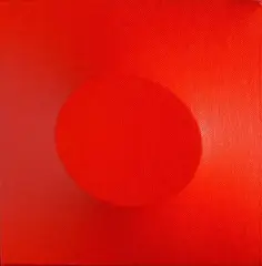 Un ovale rosso by Turi Simeti, 2011, autentica dell'Autore on foto. Opera registrata con num. Arch., offered May 2015