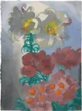 Emil Nolde, Phlox und Lilien, Aquarell auf Japan
