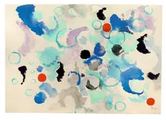 Scheiben by Ernst Wilhelm Nay, 1957, Aquarell auf leicht genarbtem Papier, sold May 2011