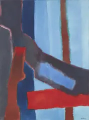 Fritz Winter, Rot vor Blau, 1967, Öl auf Leinwand