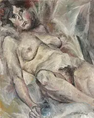Christian Schad, Liegender Akt, 1919, Öl auf Leinwand
