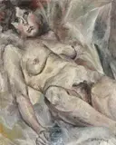 Christian Schad, Liegender Akt, 1919, Öl auf Leinwand
