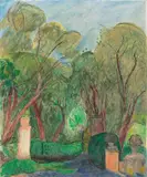 Hans Purrmann, Auffahrt zur Villa Le Lagore, 1963, Öl auf Leinwand