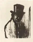 Emil Nolde, Mann im Zylinder I (Dr. Gustav Schiefler), 1911, Lithografie auf dünnem Japanbütten