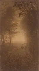 Herbststimmung by Unbekannter Photograph, Um 1900, Vintage. Mehrfacher Bromölumdruck in Braun auf Aquarellpapier, sold Dec 2020
