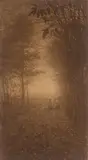 Herbststimmung by Unbekannter Photograph, Um 1900, Vintage. Mehrfacher Bromölumdruck in Braun auf Aquarellpapier, sold Dec 2020
