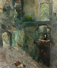 Richard Müller, Ruine Bösig, 1906, Öl auf Leinwand