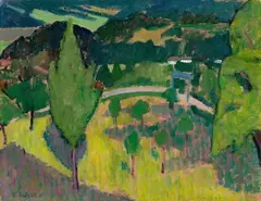Adolf Erbslöh, Brannenburg (Gebirge), 1911, Öl auf Pappe