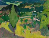 Adolf Erbslöh, Brannenburg (Gebirge), 1911, Öl auf Pappe