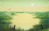 Ludmila Jiřincová, Pond, 1980s, oil pastel, paper