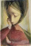 Ludmila Jiřincová, Alone, 1990, watercolour on paper