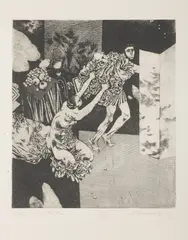 Albín Brunovský, Joseph and Potiphar's Wife, 1967, etching, paper
