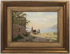 H. Hefe, Boat on a Shore, 1894, oil on wood