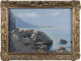 Josef Písecký, Sea Shore, 1924, oil on cardboard