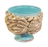 Footed bowl with gold lustre finish by Beatrice Wood, Executed c. 1980s, sold May 2015