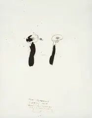 Rolf Julius, Two Speakers (3), c. 1991, Pen and ink on paper
