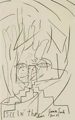 James Surls, See in the Door, 1985, Graphite on paper