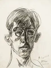 Mel Hanson, Self-Portrait, 1961, Charcoal on paper