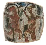 Peter Voulkos, Plate, Partially glazed stoneware with slip-stencil technique