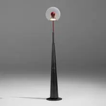 Pier Giuseppe Ramella, Club floor lamp, c. 1985, enameled iron and steel, enameled metal, plastic, acrylic