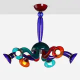Örni Halloween, Chandelier, c. 1980, Murano glass, chrome-plated steel