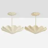 Sirmos, Chandeliers, pair, c. 1975, enameled fiberglass-reinforced polyester