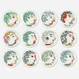 Vegetalia plates, set of twelve by Piero Fornasetti, 1955, transfer-printed porcelain, sold Nov 2022