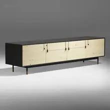 Tyler Hays, Lake cabinet, c. 2015, American holly, lacquered wood, ebony, blackened steel, bronze