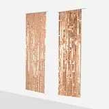 Paco Rabanne, Space curtains, pair, c. 1975, plasticized copper, chrome-plated steel, plastic