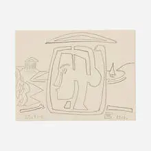 Statue by Françoise Gilot, 2004, graphite on paper, sold Nov 2022